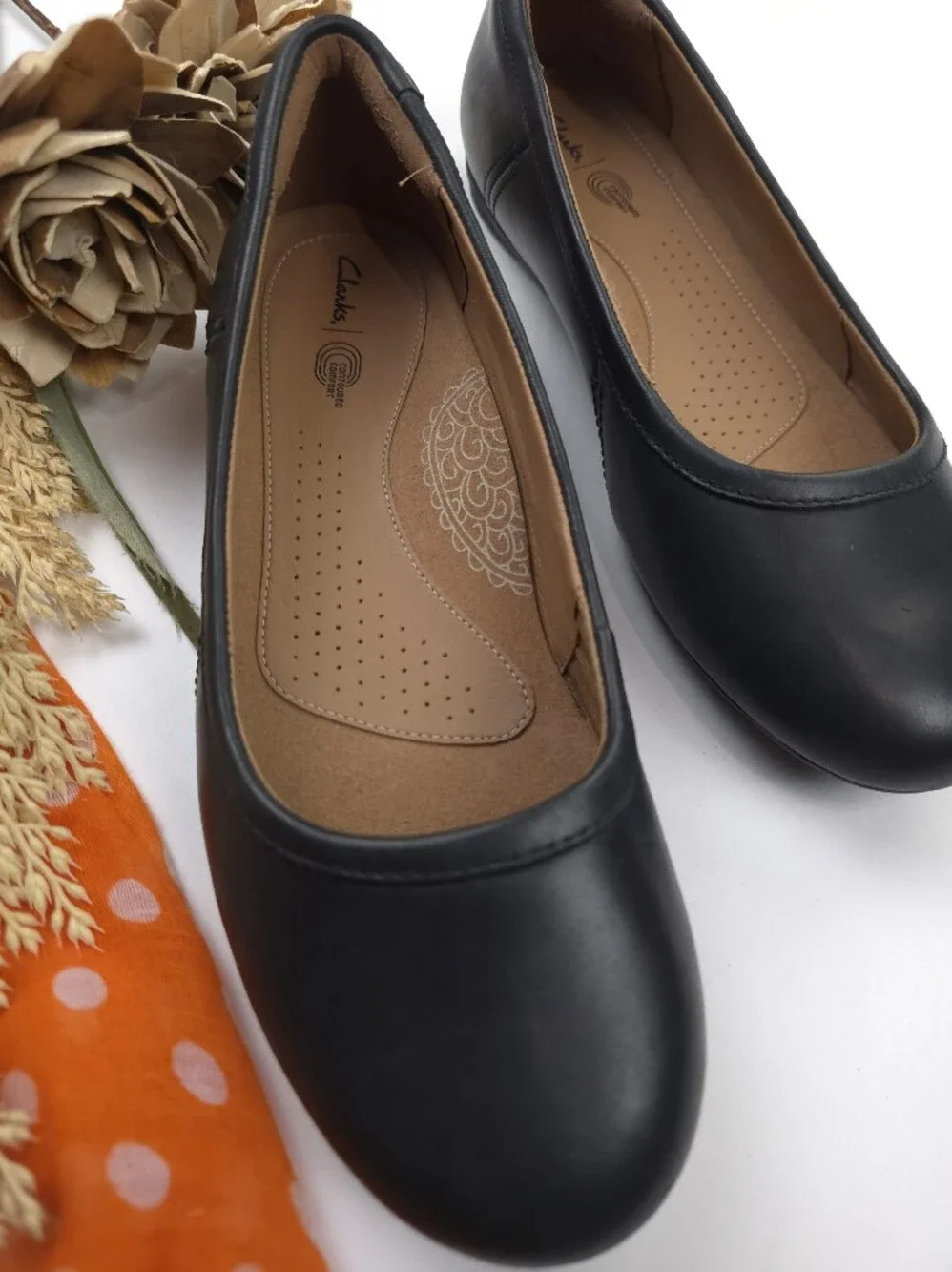 Clarks Women’s Black Comfort Ballet Flat Sz 7½